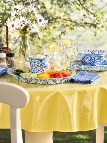 Heavy-Duty Solid Oilcloth Tablecloth
