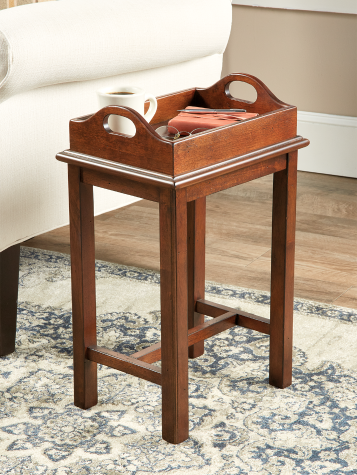 Mahogany Chairside Solid Wood Tray Table