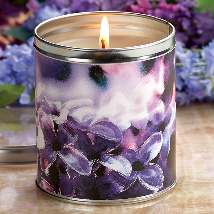 Vermont-Made Lilac Candle Tin