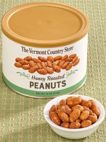 Vermont Country Store Honey Roasted Virginia Peanuts, 18 Ounce Canister