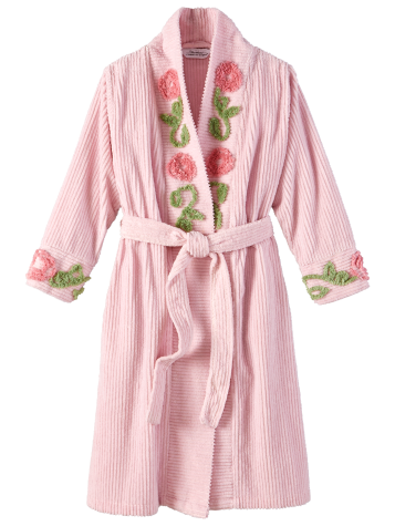 Women's Chenille Dreams Short Robe in Pink 