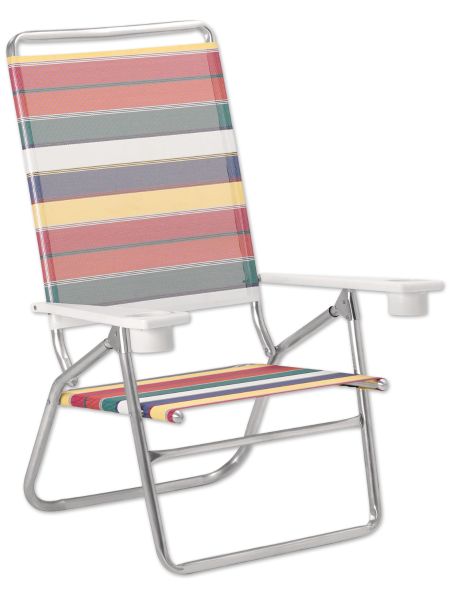 Highboy Beach Chair Mesh Outdoor Chairs With Cup Holder