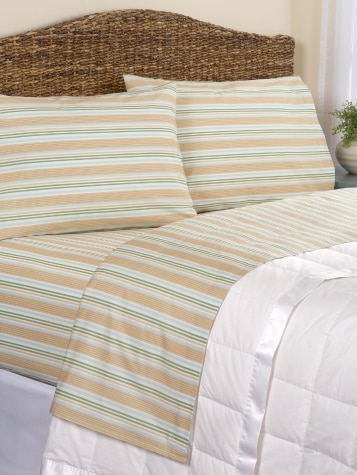 Fresh Stripe Portuguese Cotton Percale Sheet Set