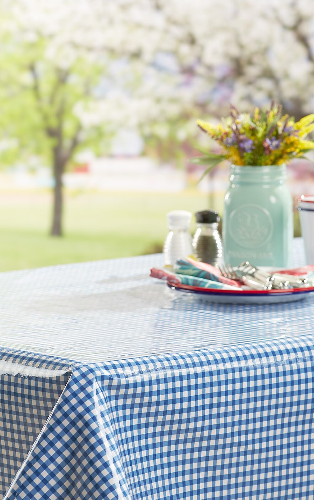 Oilcloth Tablecloth outdoors