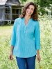 Perfect Pintuck Cotton Tunic With 3/4 Sleeves