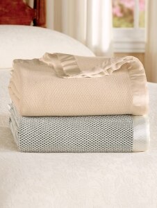 All Cotton Blanket with Chain Stitch Weave