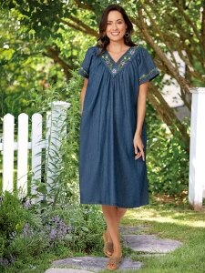 新品 未使用 Denim-Trimmed Volume Sleeve Dress goods_09_469338_3x4.jpg