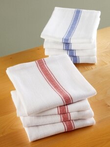 Set of 4 Rockridge Striped Kitchen Towels, Yellow, Cotton Sold by at Home