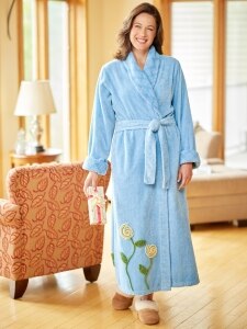 HOC Two-Tone Shawl Collar Chenille Robe – Chenille Bathrobe for Women