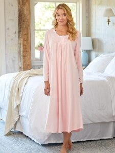 Cotton nightgown Sweet Dreams Knit Long Sleeve nightgown