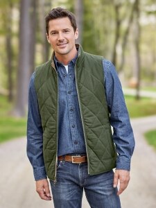 Quilted Diamond Vest Cotton Flannel Reversible Vest