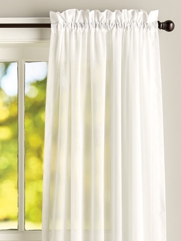 Cotton Voile Rod Pocket Window Panels - Pair