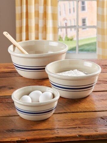 Handcrafted Stoneware Mixing Bowls | Set of 3