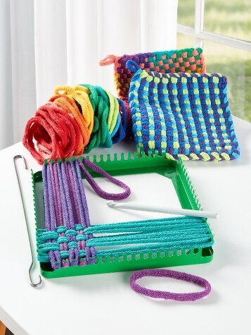 Potholder Weaving Loom Kit, 6 Colors Plastic DIY Loops Weaving
