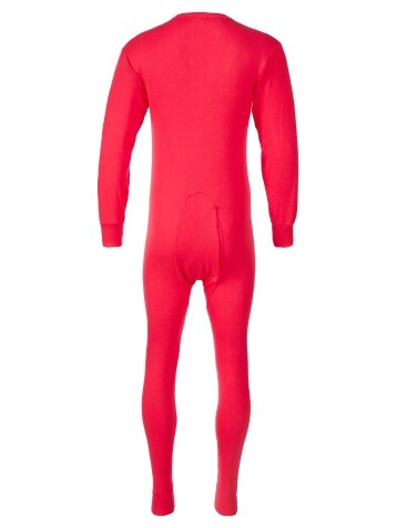Mens Red Union Suit with Seat Flap