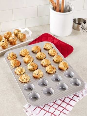 Non-Stick 24-Cavity Muffin Pan by Celebrate It, Size: 21.5 x 1.2 x 11.6, Gray