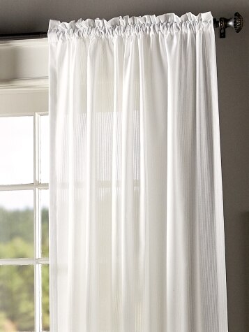 Vertical Stripe Rod Pocket Curtain Panels - Pair