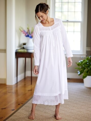 Eileen West Cotton Lawn Lace Nightgown