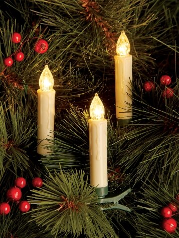 Christmas Tree Candles, Set of 10 - LED Candle Lights
