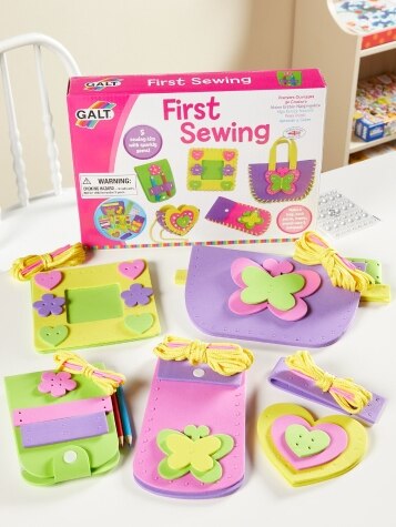 Peachy Keen My First Sewing Kit | Starter Sew Set for Kids DIY Stitching with Travel Case | Perfect Craft for Beginner