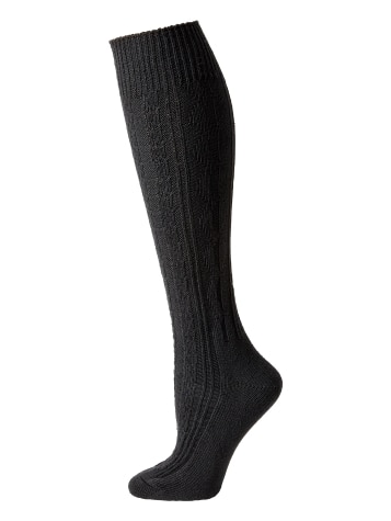 Cotton Cable-Knit Knee High Socks for Women