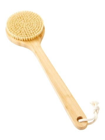 hemp bath brush with wooden handle, Five Below