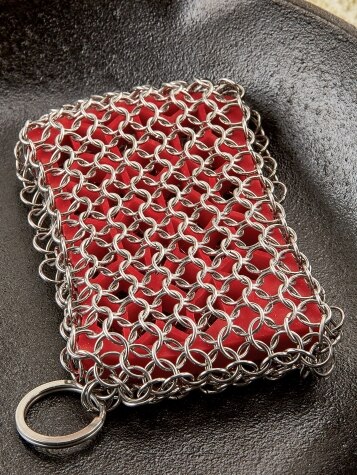 Cast Iron Skillet Cleaner Chainmail Chain Maille Scrubber Cast