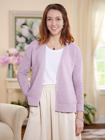 Women's Cotton Slub-Knit Cardigan