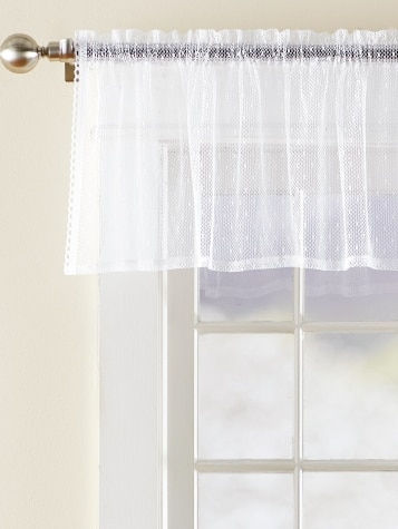 Point d'Esprit Ecru Sheer Tailored Valance