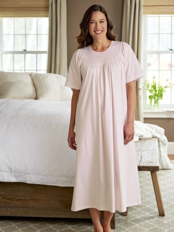 Women's Calida Short-Sleeve Soft Cotton Nightgown 