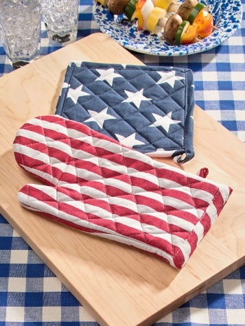Country Stripe Oven Mitts