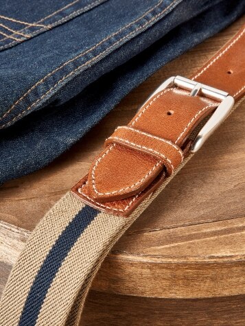 Men's Club Stripe Stretch Web Belt