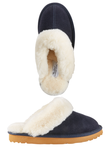 Sheepskin Scuffs for Women in Navy 