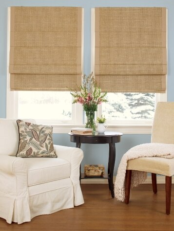 Woven Cane Paper Thermal Room-Darkening Cordless Roman Shade