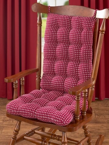 Never-Flatten Tufted Rocker Chair Cushion Set, In 2 Sizes  Outdoor rocking chair  cushions, Rocking chair cushions, Rocking chair