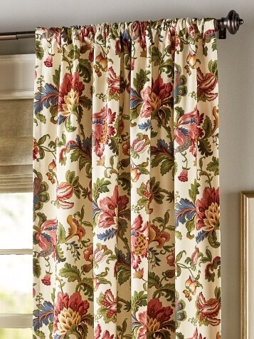 Hearthwood Floral Lined Rod Pocket Curtains