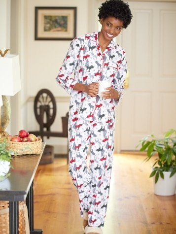 Women's Moose-on-the-Loose Flannel Pajamas