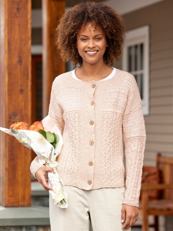 Ella Simone Cotton Linen Cardigan Sweater