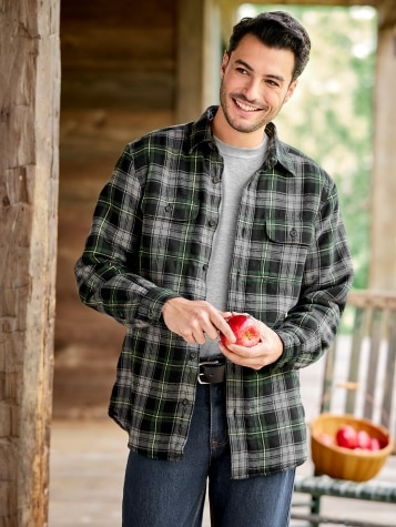 Men's Warm-Up Jacket, Flannel-Lined