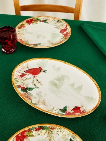 Cardinal christmas plates sale