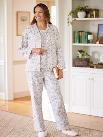 Women's Portuguese Flannel 3-Piece Pajama Set