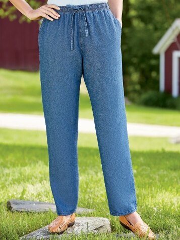 Women's Cotton Denim Pull-On Pants