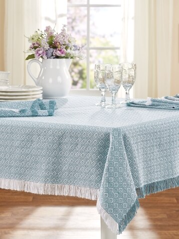 Mountain Weavers Diamond Weave Cotton Tablecloth