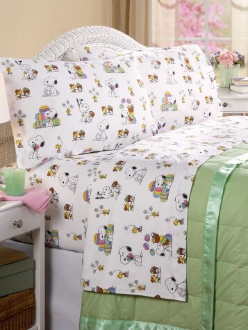 Peanuts Easter Beagle Portuguese Cotton Percale Sheet Set