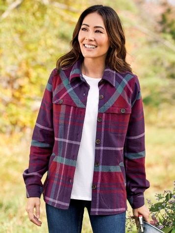 Womens sales plaid sweatshirt