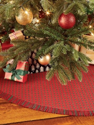 Mountain Weavers Original Mountain Weave Cotton Christmas Tree Skirt