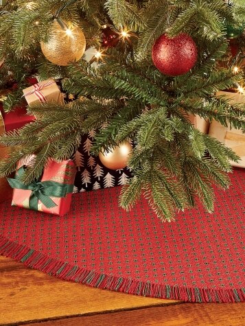 mountain Weavers Original Mountain Weave Cotton Christmas Tree Skirt