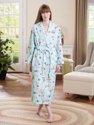 Ella Simone Classic Portuguese Percale Cotton Wrap Robe