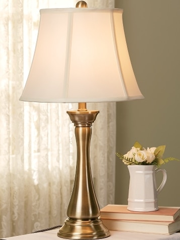 Windsor Tabletop Touch Sensor Lamp in Brushed Steel Brass