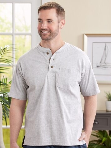 Orton Brothers Short-Sleeve Smooth-Knit Pocket Henley